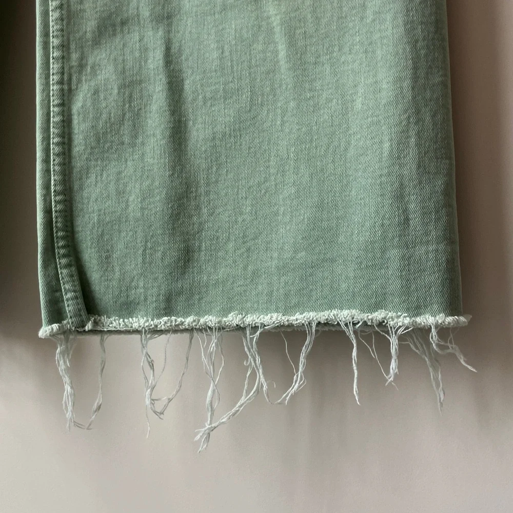 ZARA The Marine Straight Leg High Rise Relaxed Fit Flare Light Green Women’s 4 - Picture 4 of 7
